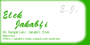 elek jakabfi business card